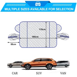 CGEAMDY Car Windscreen Cover, Ultra Thick Protective Cover Snow, Ice, Frost, Dust, Water Resistant, UV Universal, Car Snow Shield Winter Windscreen Snow Protection Cover (115 x 160 cm)