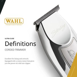 Wahl Professional Sterling Definitions Corded Trimmer Ultra Close Trimming Rotary Motor
