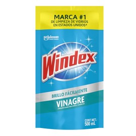 Windex Brillo Fácilmente Vinagre, Limpiador Líquido para Superficies de Vidrios, Brillo Espetacular y Gentil 500 ml