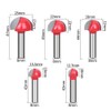 Pack of 5 8 mm Shank Router Bit Hollow Chamfer