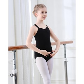 FONLAM Girl Ballet Leotard Classic Dance Gymnastics Leotard Outfits for Girls Sleeveless Dancewear Kid (Black, 12-14 Years)