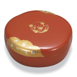 Mitani M17256-0 Yamanaka Lacquerware Large Bowl, Vermilion, 7.3 inches (18.5 cm), Yamanaka Lacquerware, Plum Blossom Shape, Plum Shape