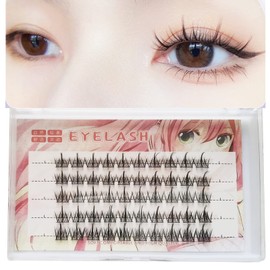 Manga Lashes Natural Look Fake Lashes Cluster C 11 12 13 mm 5 Rows Artificial Eyelashes Natural Korean Eyelashes False Eyelashes for Everyday Use Cosplay Parties, Banquets, DIY