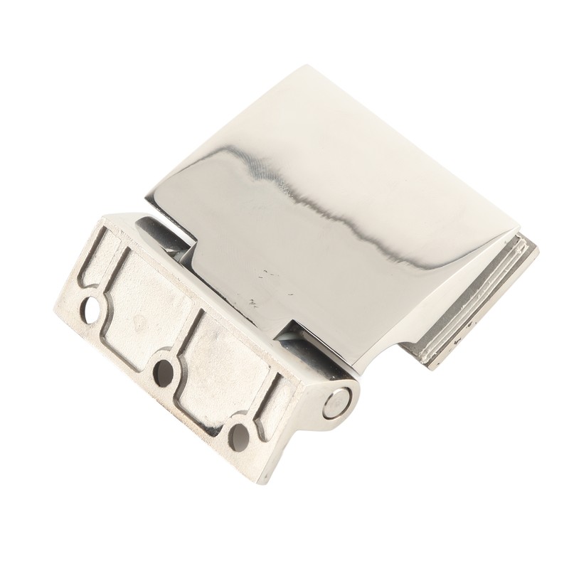 Curved Single‑Sided Hinge Stainless Steel Bathroom Hinge for Tempered 8‑12mm