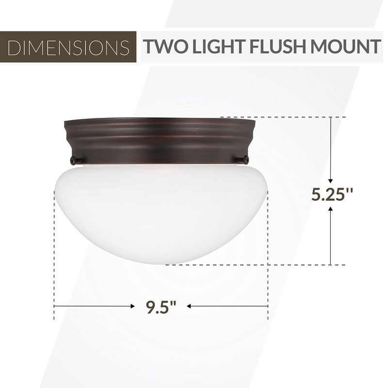 Generation Lighting 2-Light Webster Traditional Flush Mount Ceiling Light Bronze