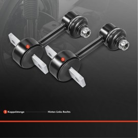 Frankberg 2 x Rear Axle Coupling Rods Compatible with A4 8E2 B6 8EC B7 1.6L-4.2L 2000-2008 A4 Avant 8E5 B6 8ED B7 1.6L-4.2L 2001-2008 Exeo 3R2 1.6L-2.0L 2001-2008 08-200013 Replace# 8E0505465AF