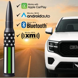 EcoAuto Car Antenna Topper Fits All Chevy & GMC Truck Model Years - Radio Antenna Topper for Truck Made with Military Grade Aluminum - Anti Chip & Anti Theft Design (Freedom)