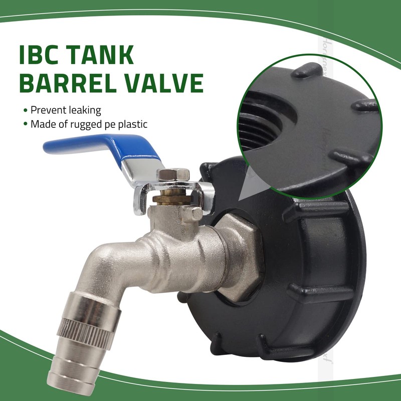 Horiznext 275 330 Gallon IBC Tote Tank Adapter and Water