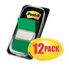 Post-it 680GN12 Marking Page Flags in Dispensers, Green, 50 Flags/Dispenser,