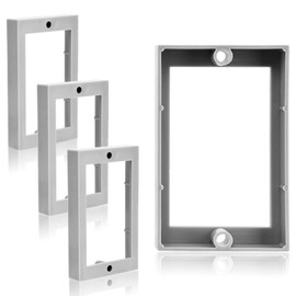 1/2" Single Gang Receptacle Outlet Box Extenders, 3-Pack Electrical Box Extension Accessories, Junction Boxs Extender, Easy-Install Outlet Extension (Silver)