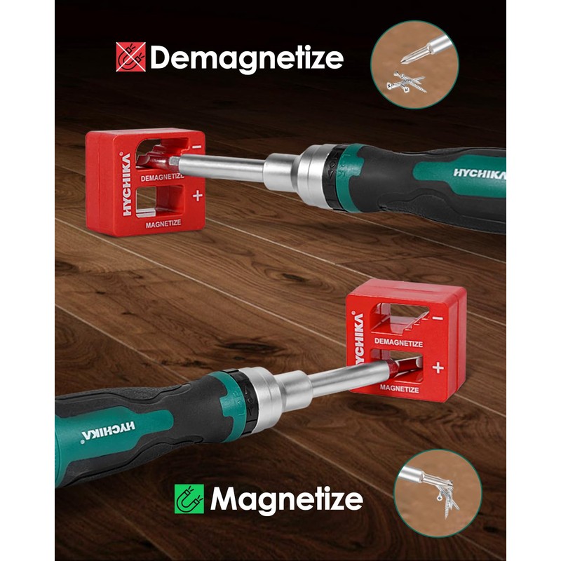 HYCHIKA Ratcheting Screwdriver 16-in-1, Magnetic Ratchet Screwdriver Set, Screw Driver