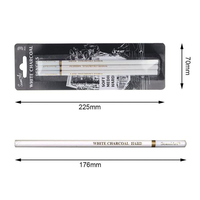 Sketching Highlight Pen, White Charcoal Pencil, White Pencil Set, Non-Toxic