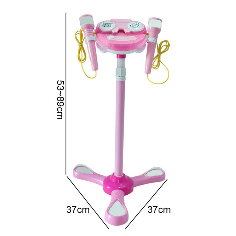 Kids Karaoke Machine with Double Microphones Adjustable Stand Music Play