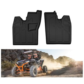 A & UTV PRO Front Floor Mats, All Weather Protection TPE Material Floor Liners for 2008-2015 Polaris RZR 570 800 900 Accessories