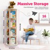 Rotating Kids Bookshelf – 4-Tier 360° Spinning Bookcase Tower, Solid