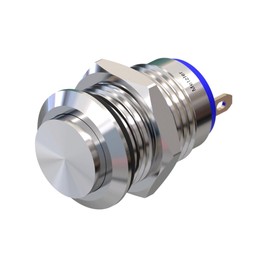 Metzler - Push Button 12mm - IP67 IK10 - Stainless Steel - Protruding - Solder Contacts