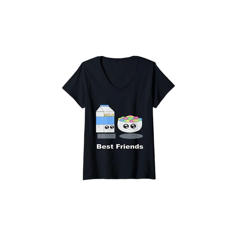 Womens Best Friends BFF Milk and Cornflakes Birthday Idea V-Neck