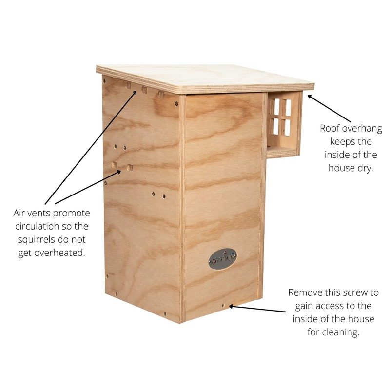 JCS Wildlife Plywood Squirrel House Nesting Box – Durable, Spacious