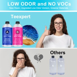 Teexpert Epoxy Resin Crystal Clear: 64OZ Epoxy Resin kit Fast Curing Heat Resistant for Casting Coating Art DIY Craft Jewelry Wood Table Top Flower Preservation- 2 Part(32OZ Resin and 32OZ Hardener)