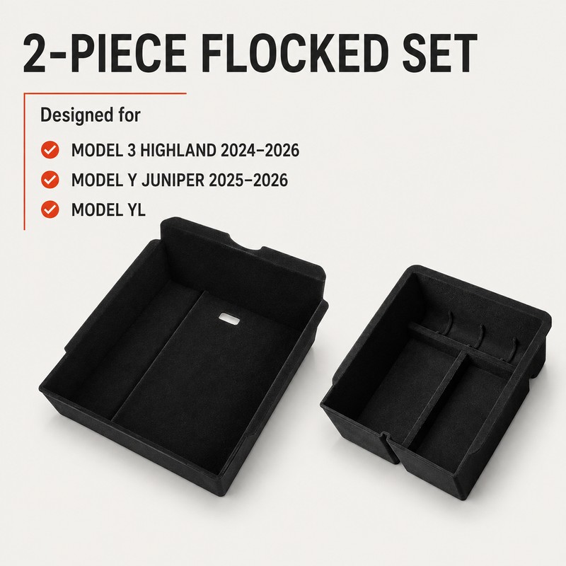 Center Console Organizer Storage Set for Tesla Model 3/Y/YL Highland
