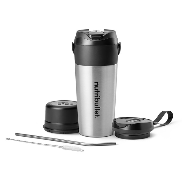 nutribullet Flip Portable Blender with Insulated Cup, Brushed Stainless, NBPB50350SS