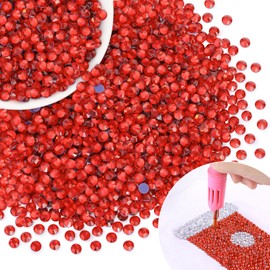 3000Pcs Hotfix Rhinestones for Clothing, Light Siam SS20 Iron On Flatback Glass Gems, Bedazzler Crystals Rhinestones for Crafting Clothes Hats Shoes Fabric Bedazzling Decor Nail Art