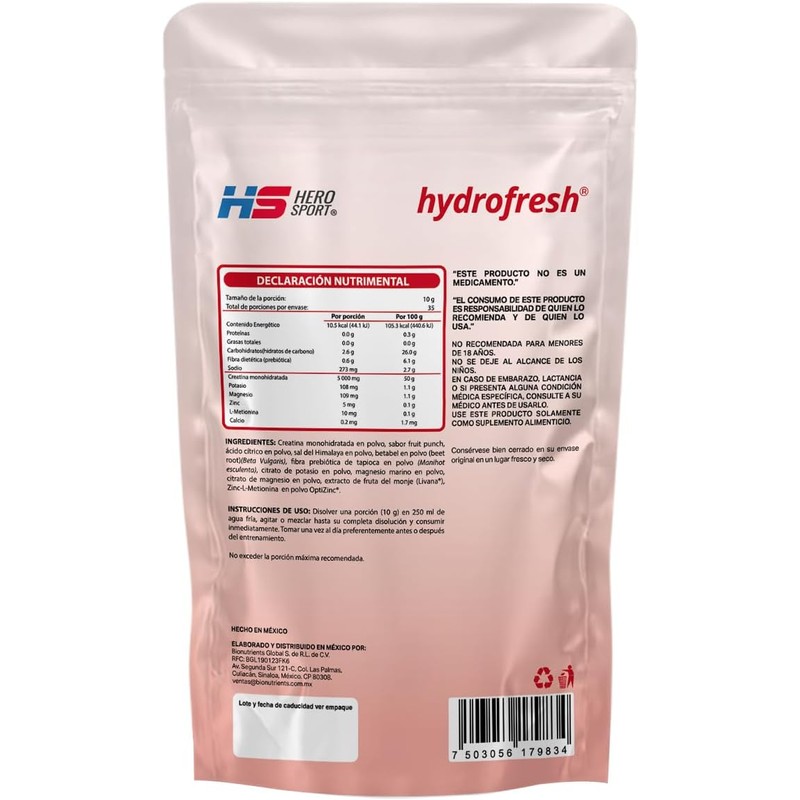 Hero Sport Creatine Monohydrate Powder with Electrolytes – Mixed Berry