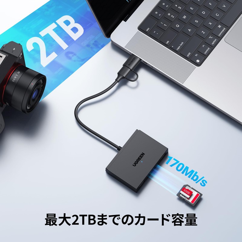 UGREEN SD Card Reader, USB-C & USB3.0, 2-in-1 4 in