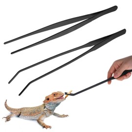 Feeding Tongs,2 PCS Aquarium Tweezers Set Curved Long Tweezer Terrarium Tools Long Tweezers Reptile Feeding Tongs for Reptile Hedgehog Hamsters Guinea Pig Lizard Spider Bearded Dragon
