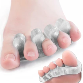 DR. JK- ToePal Gel Toe Separator, 2 Pairs, Toe Spacers, Toe Straightener, Hammer Toe Straightener, Toe Spreader, Toe Stretcher, Toe Corrector for Women and Men, Bunion Corrector