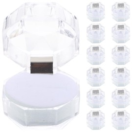 GANAZONO 20pcs Ring Case Transparent Engagement Ring Box Wedding Ring Box Chic Beautiful Design with Easy Open Lid for Wedding Engagement Party