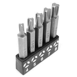 OHIY Tri-Drive Plum Screwdriver Insert Bit Set in 5 Different Sizes, Durable CR-V Steel, 2" Long Shank with Standard 1/4" Hex Drive