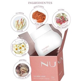 Mascarilla Facial Refrescante e Hidratante, Arcilla de Caolin, T Verde, Arcilla Roja y Gingsen, Calendula, Descongestiona, Limpia, Energiza, Suaviza, 