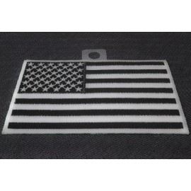 Ivamis Black and White American Flag Patch with White Borders- 5x3 inch - P5642