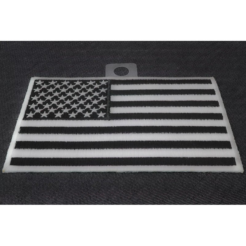 Ivamis Black and White American Flag Patch with White Borders-