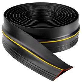 16FT Universal Garage Door Threshold Seal Strip - Garage Door Bottom Weatherproof Rubber Seal Strip DIY Weather Stripping Replacement (Black) by Beaquicy