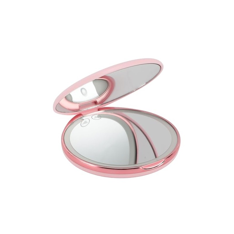 Hilitand Espejo de Maquillaje de Viaje con Luz LED, Doble