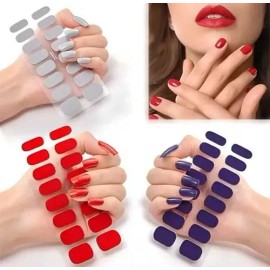 Hojas Pegatinas Uñas Gel Envoltura Completa Pegatizas 3 Pcs                                                                                           