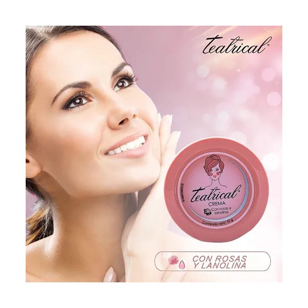 Teatrical crema facial lanolina + rosas 230 g, suaviza e