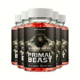 Primal Beast 5-Pack Primal Beast Gummies, Primal Gummies For Men - 300 Gummies