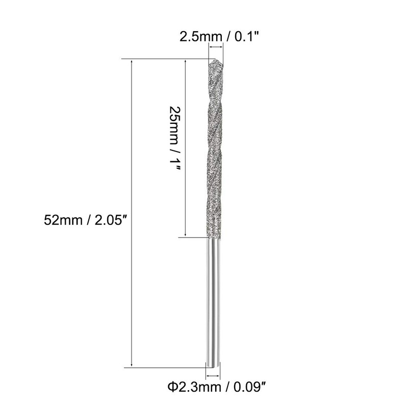 sourcing map 2.5mm Diamond Twist Drill Bits High Speed Steel