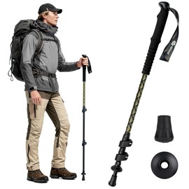 Alocs Lightweight Walking Stick - 7075 Aluminum Hiking Stick - Collapsible Trekking Hiking Pole with Flip Locks and EVA Grip - Backpacking Gear for Camping, Climbing, Emergency