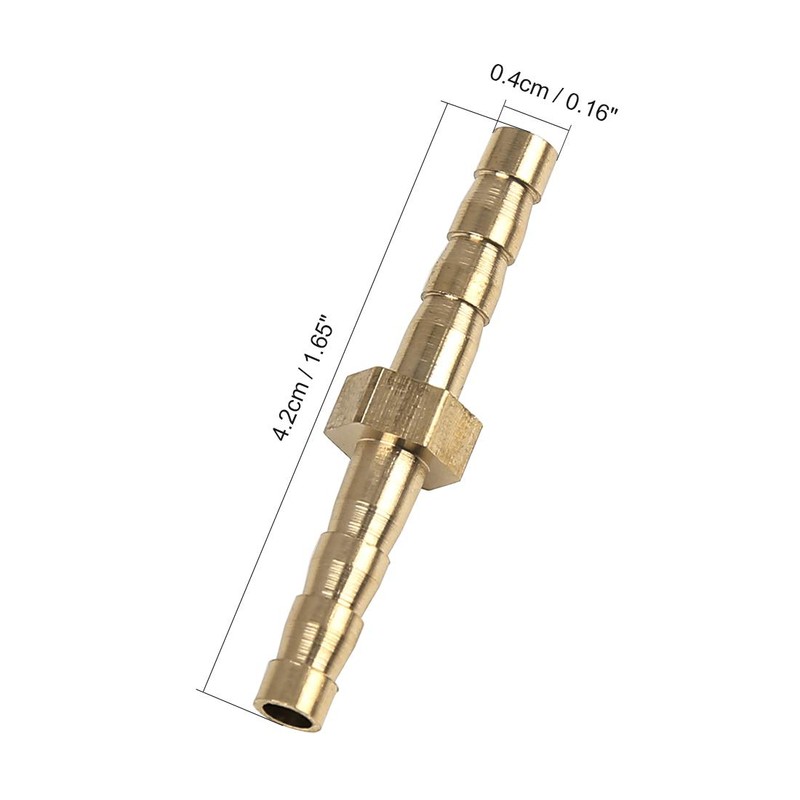 X AUTOHAUX 4mm Brass Barb Hose Fitting Straight Joiner for
