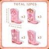 12 Set Western Cowgirl Boots Flower Boxes Centerpiece Boot Shape