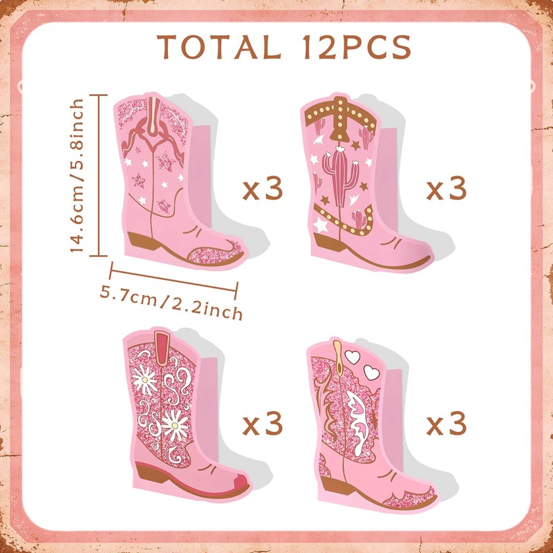 12 Set Western Cowgirl Boots Flower Boxes Centerpiece Boot Shape