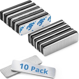 EcoEarth Adhesive Two-Piece Design Name Tag Magnets (10 Badge Holder Magnet, 1.75 x 0.5 inches), Name Tag Magnet Backs w/ 3 Extra-Strong Neodymium Magnets for ID Badge Holders