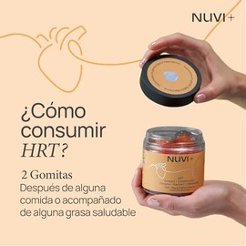 NUVI+ Gomitas de Omega 3 con Coenzima Q10, Cúrcuma, Vitamina C y D3 | Suplemento Natural sin Azúcar | 60 Gomitas Mandarina | Omega3 EPA DHA | Aceite de salmón