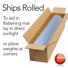 Resilia Workstation Desk Chair Mats for Carpet with Grippers - Home & Office Floor Protector, Easy to Clean, Stain-Resistant Vinyl Black, 46 Inches x 96 Inches, Made in The USA