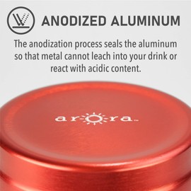 Arora 588628 - Juego de tazas de fiesta de metal, anodizado multicolor, azul, rojo, amarillo, morado, taza de aluminio para bebidas frías, juego de 4 tazas de 24 onzas, extragrande, 588628