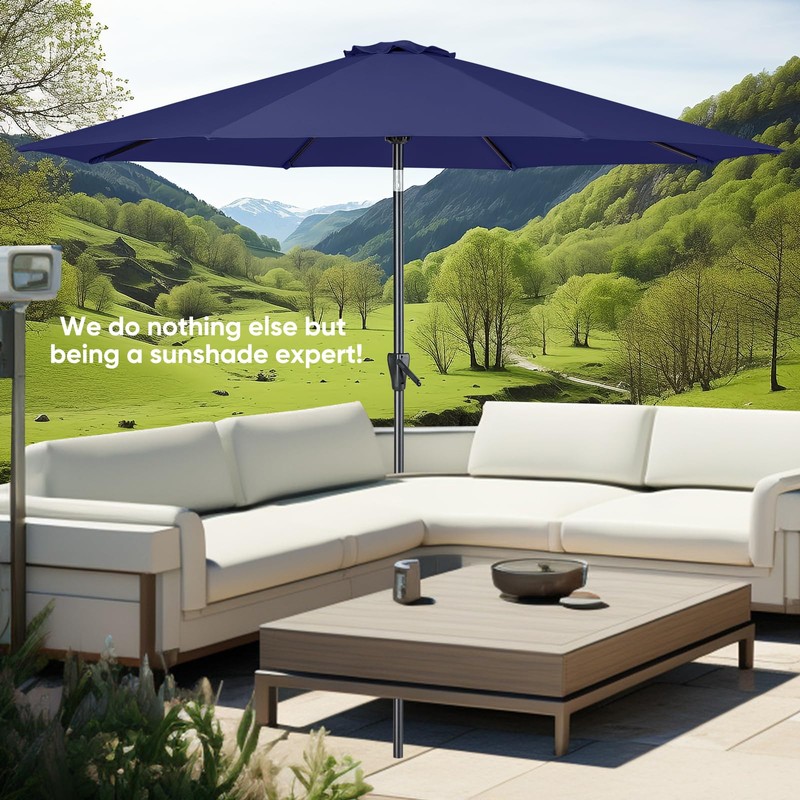 Tempera 10ft Patio Market Outdoor Table Umbrella with Push Button